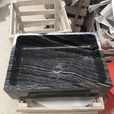 Umivaonik u kupaonici od crnog mramora od crnog mramora