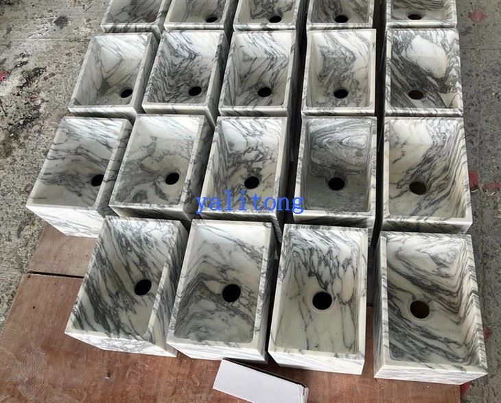 Arabescato Wall Mounted Stone Sink